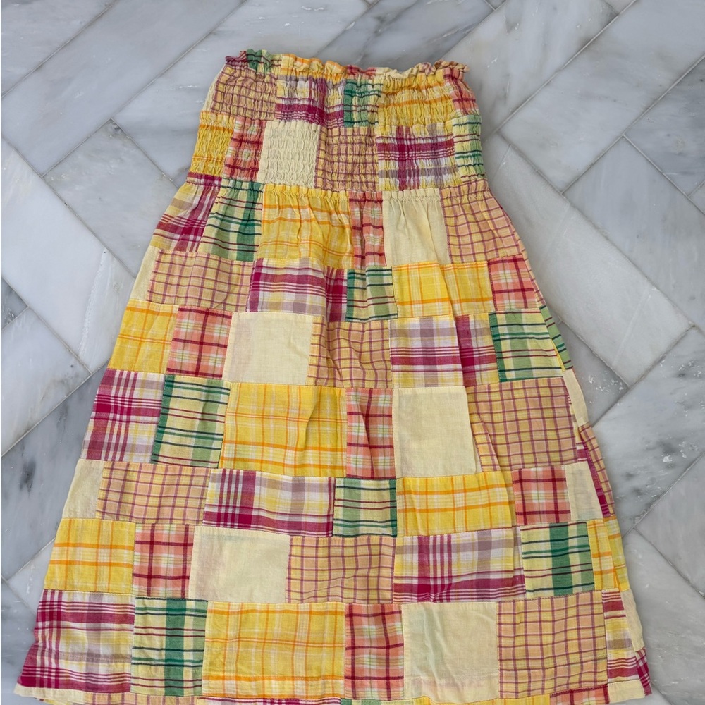 Lord & Taylor Multicolor Plaid Patchwork Coverup, 100% cotton